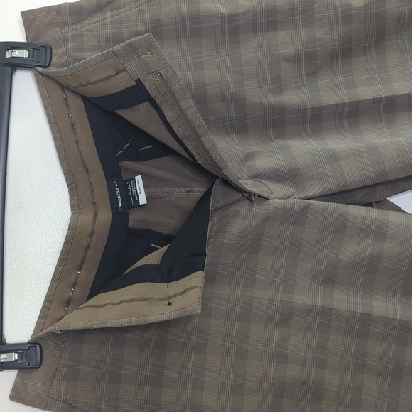 Nike Golf Fit Dry Plaid Shorts Men’s 36 Brown Performance Stretch Activewear - Picture 9 of 12